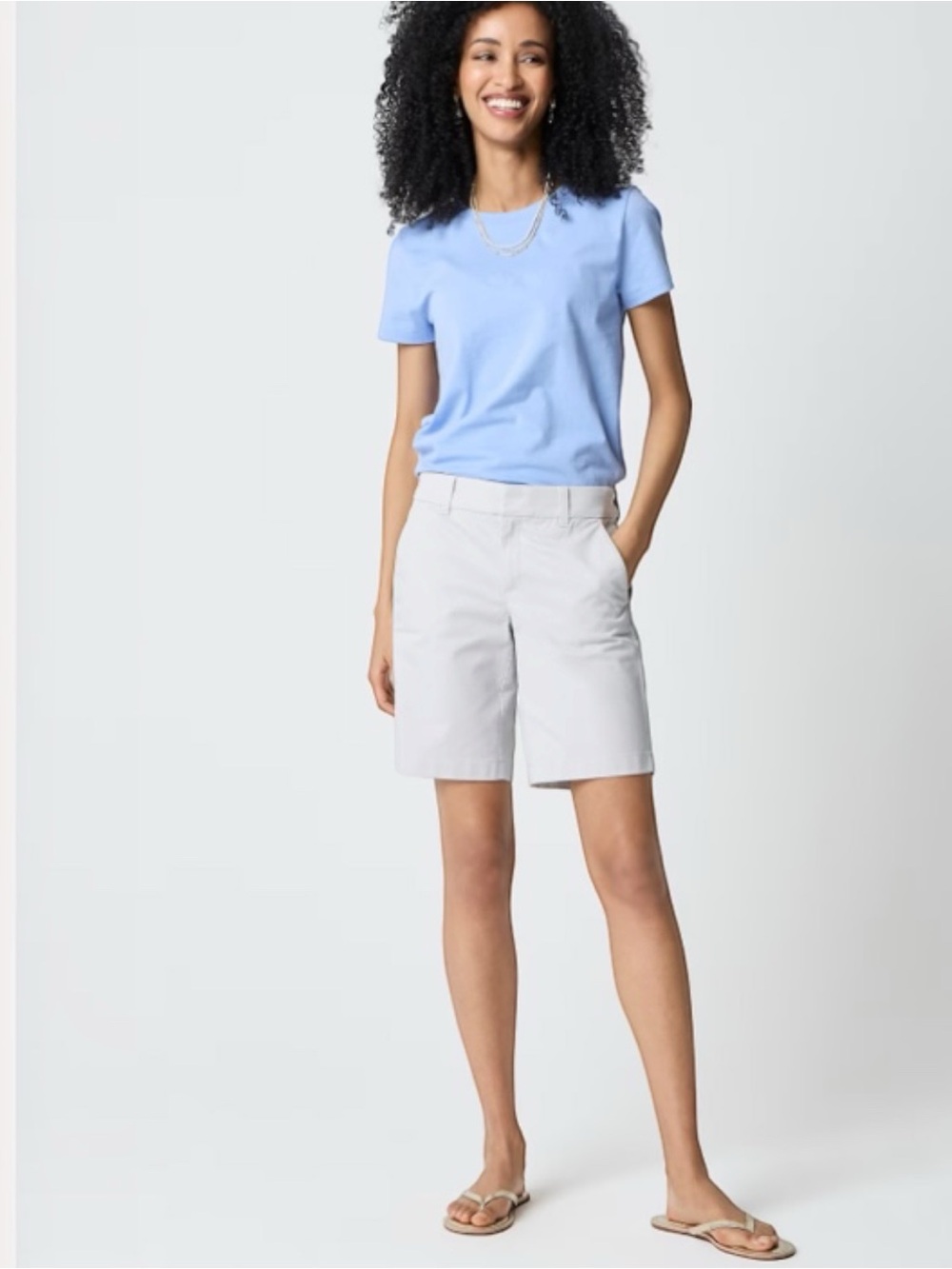 NWT J. CREW Bermuda Shorts 9” Oyster Grey Pockets Women’s Size 12